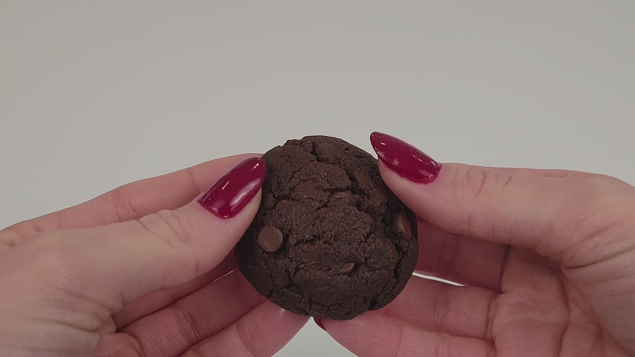 Vegan Mini-Double Chocolate Chip Cookies